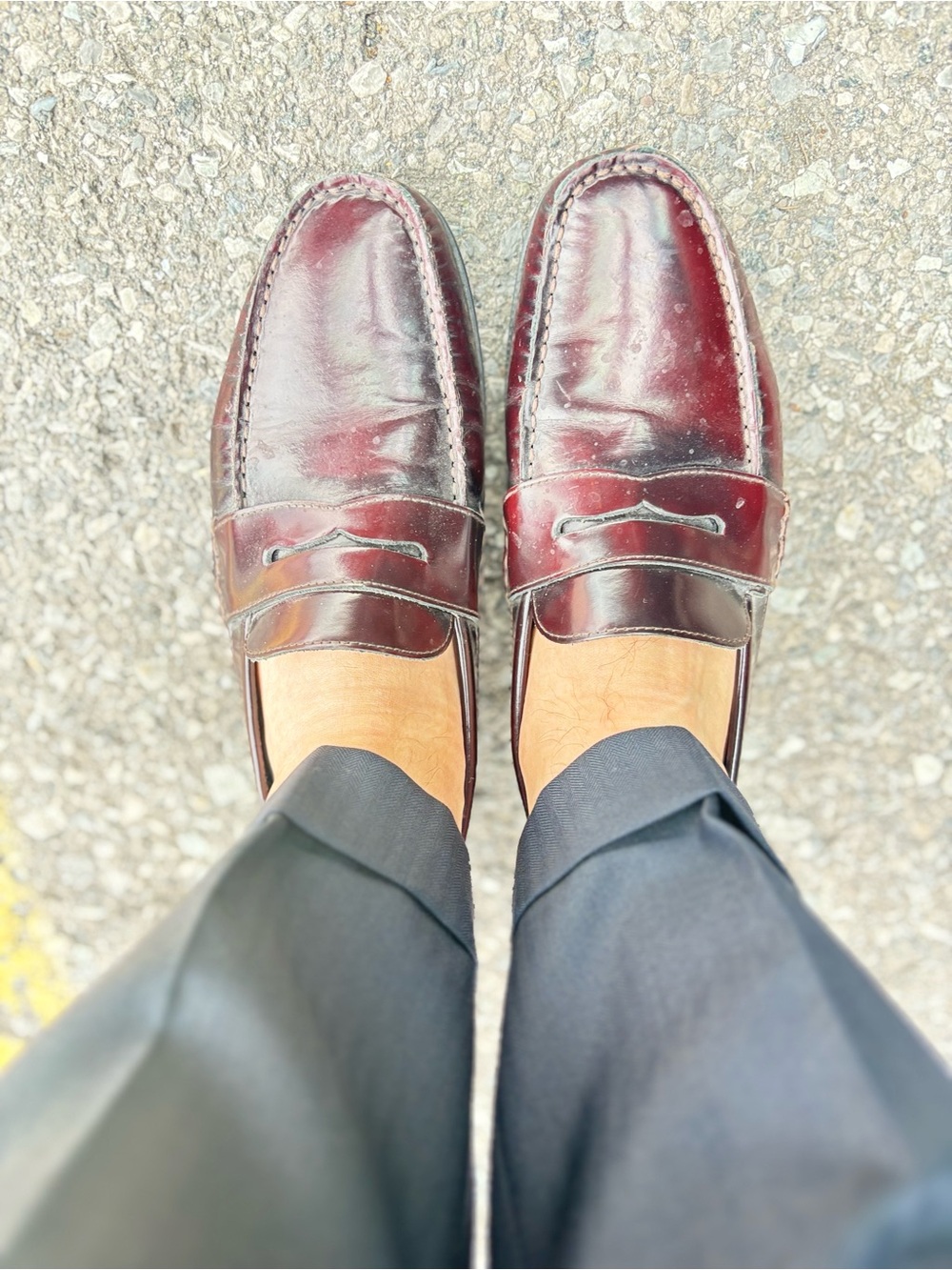 Canali Men's Penny Loafers in Burgundy Patent Leather